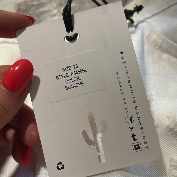 NWT Pistola Off-White Distressed Jean Shorts - Picture 7 of 7